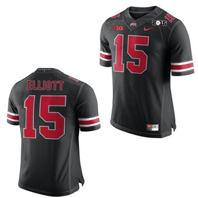 Ohio State Buckeyes Men's Ezekiel Elliott #15 Black Authentic Nike 2015 Patch College NCAA Stitched Football Jersey GH19E84BN